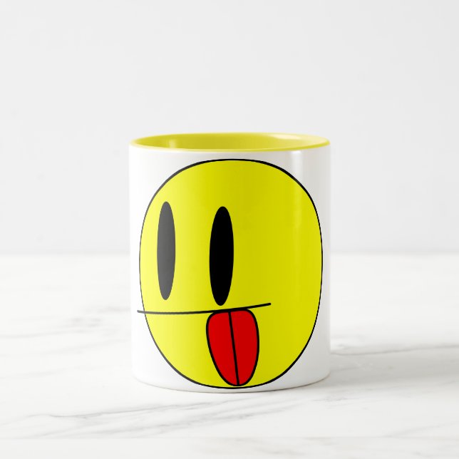 Derp Face Fun Two-Tone Coffee Mug (Center)