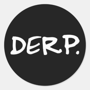 Derp Round Stickers