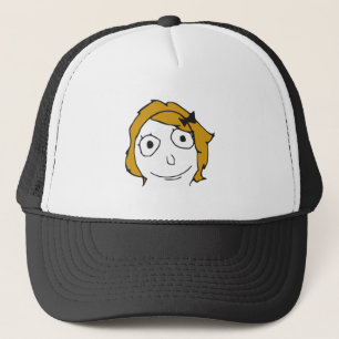 Derpina Blonde Yellow Hair Rage Face Meme Trucker Hat