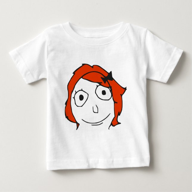 Derpina Red Hair Rage Face Meme Baby T-Shirt (Front)