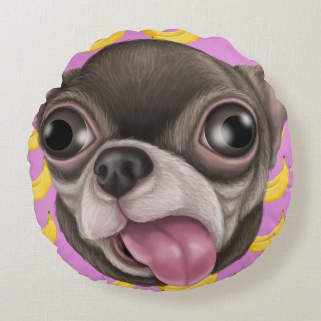 Derpy Chihuahuas Round Cushion (Front)