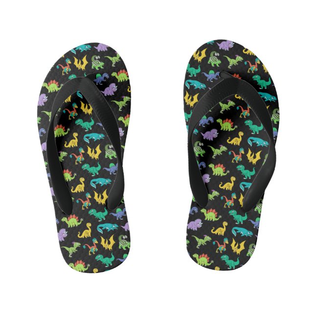 Derpy Dinosaurs pattern Kid's Thongs (Footbed)