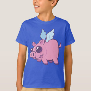 Derpy Kawaii Flying Piggy Cutie T-Shirt