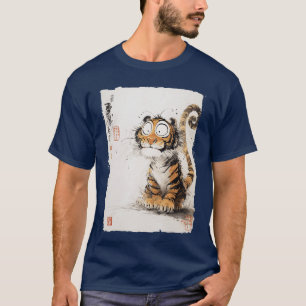 Derpyiger with Googly Eyes Funny Japanese Comic Ar T-Shirt