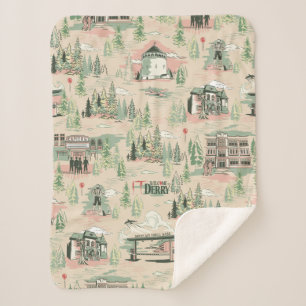 Derry Locations Pattern Sherpa Blanket