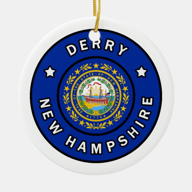 Derry New Hampshire Ceramic Ornament (Front)