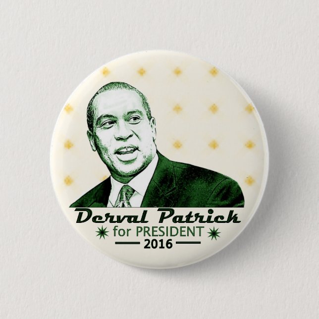 Derval Patrick for President 2016 6 Cm Round Badge (Front)