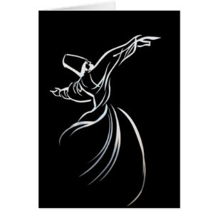 Dervish Line Drawing Calligrapy Style In White