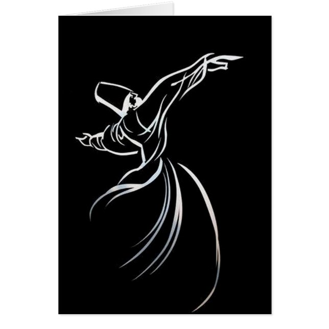 Dervish Line Drawing Calligrapy Style In White (Front)