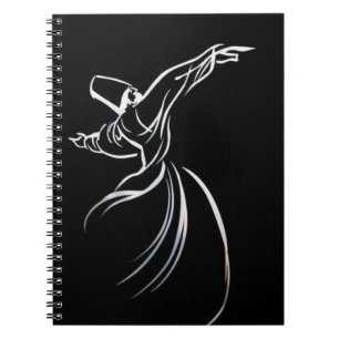Dervish Line Drawing Calligrapy Style In White Notebook