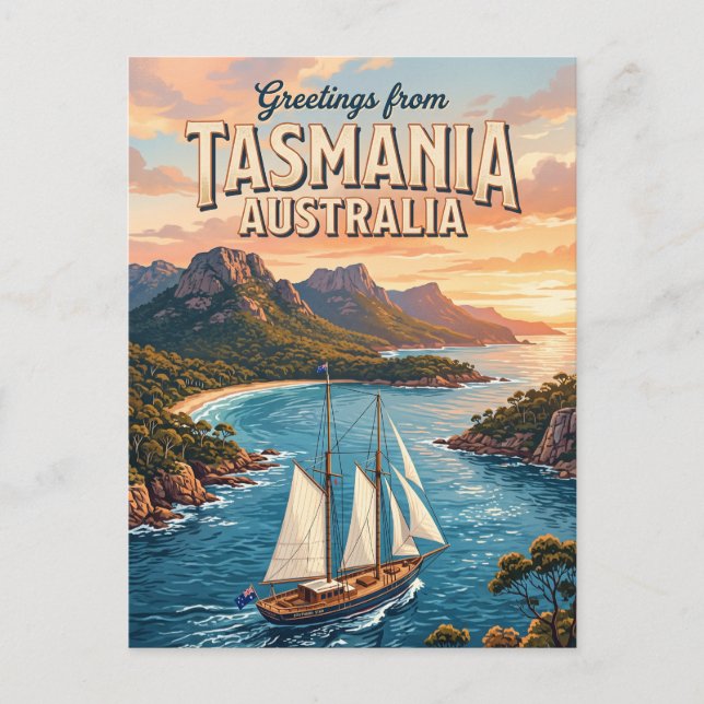 Derwent River Sailing Scene Australia Postcard (Front)