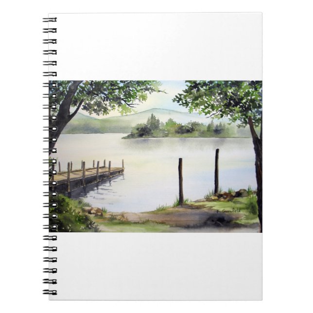 Derwent Water Keswick England Watercolor Painting Notebook (Front)