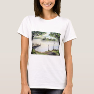 Derwent Water Keswick England Watercolor Painting T-Shirt