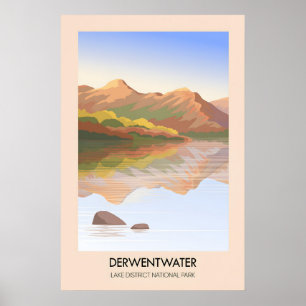 Derwentwater Lake District Travel Poster