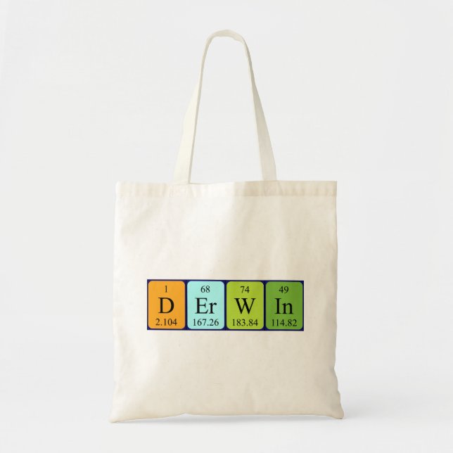 Derwin periodic table name tote bag (Front)