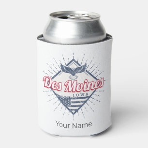 Des Moines City Iowa United States Vintage USA Can Cooler