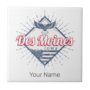 Des Moines City Iowa United States Vintage USA Ceramic Tile