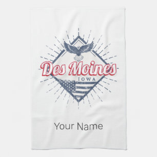 Des Moines City Iowa United States Vintage USA Tea Towel