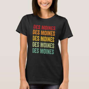Des Moines County Iowa Rainbow Text T-Shirt