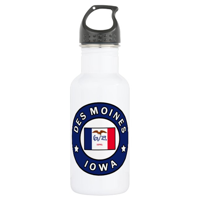 Des Moines Iowa 532 Ml Water Bottle (Front)