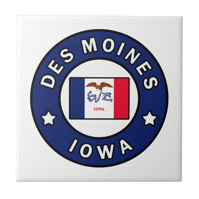 Des Moines Iowa Ceramic Tile (Front)