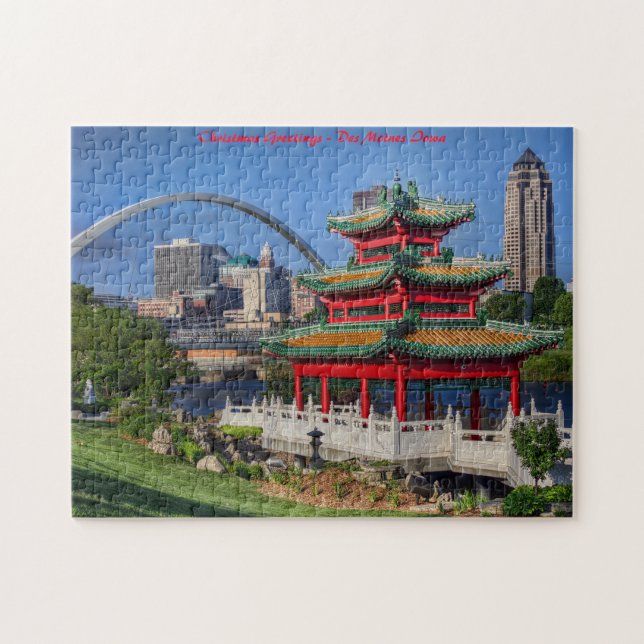Des Moines Iowa.Christmas Greetings Jigsaw Puzzle (Horizontal)