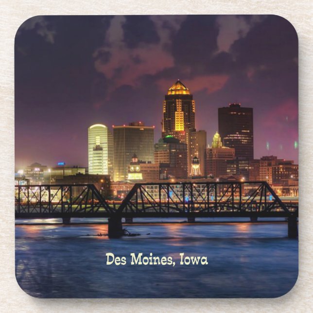 Des Moines, Iowa cityscape Coaster (Front)