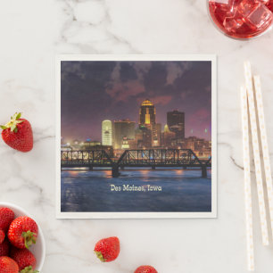 Des Moines, Iowa cityscape Napkin