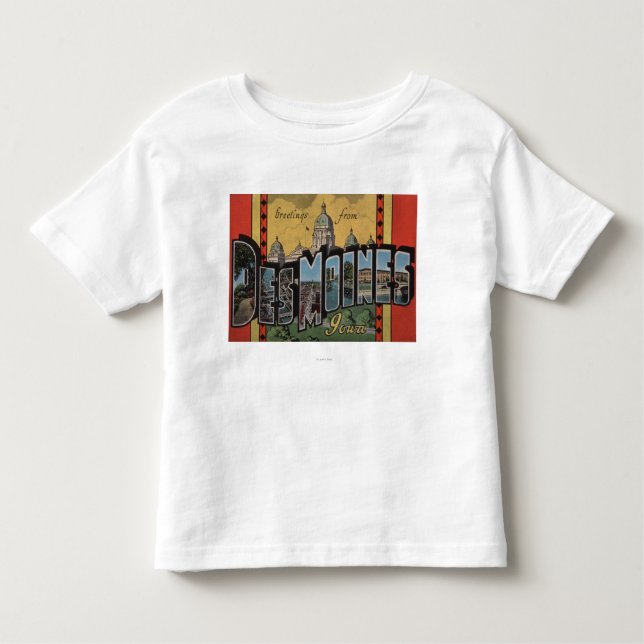 Des Moines, Iowa - Large Letter Scenes Toddler T-Shirt (Front)