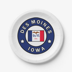 Des Moines Iowa Paper Plate