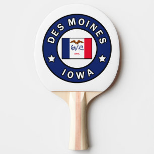 Des Moines Iowa Ping Pong Paddle