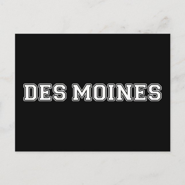 Des Moines Iowa Postcard (Front)