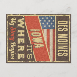 Des Moines Iowa Postcard