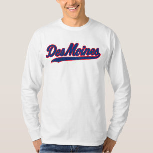 Des Moines Iowa Script Design Retro City T-Shirt