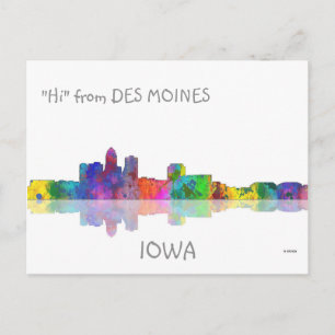 DES MOINES, IOWA SKYLINE - Postcards