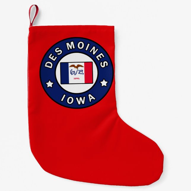 Des Moines Iowa Small Christmas Stocking (Front)