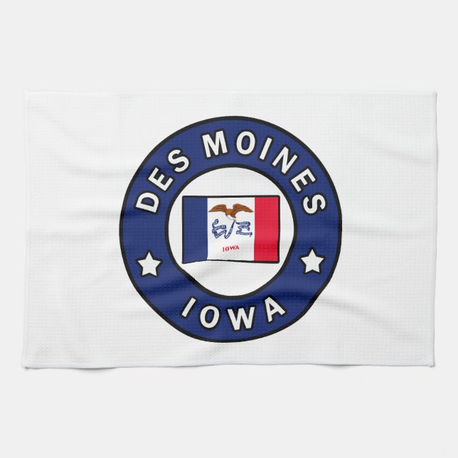 Des Moines Iowa Tea Towel (Horizontal)