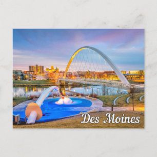 Des Moines, Iowa, United States Holiday Postcard