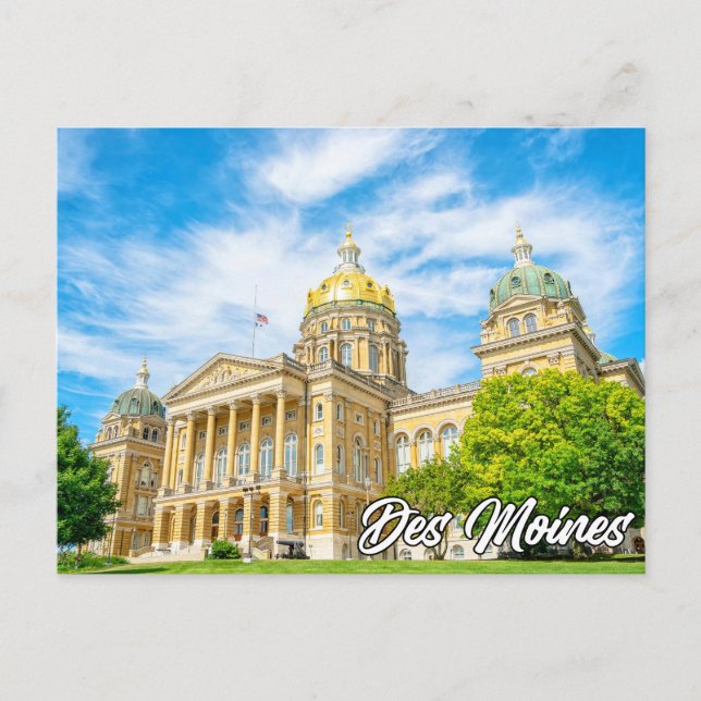 Des Moines, Iowa, USA Holiday Postcard (Front)