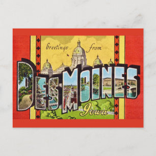  Des Moines Iowa Vintage Postcard