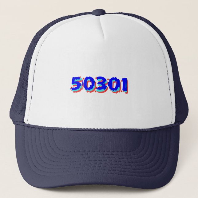 Des Moines Iowa Zip Code Trucker Hat, 50301 Trucker Hat (Front)