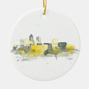 Des Moines Skyline Ceramic Ornament