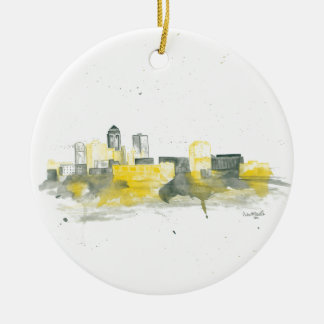 Des Moines Skyline Ceramic Ornament