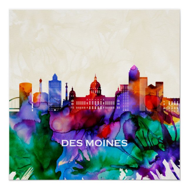 Des Moines Skyline Poster (Front)