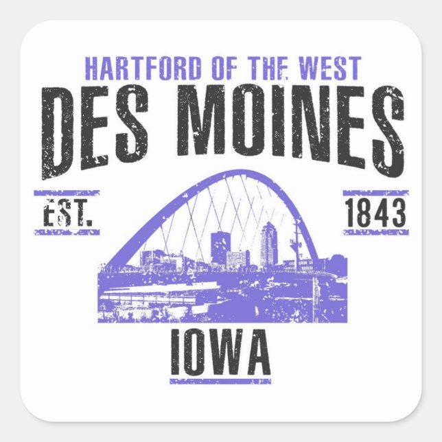 Des Moines Square Sticker (Front)