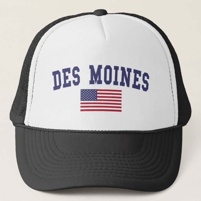 Des Moines US Flag Trucker Hat (Front)