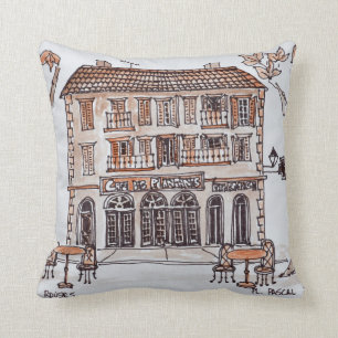 des platens, Place Paoli,   L'Ile Rousse, Corsica Cushion