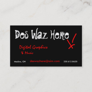 Des Waz Here business cards