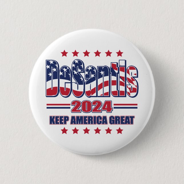 DeSantis-2024-Keep-America-Great 6 Cm Round Badge (Front)