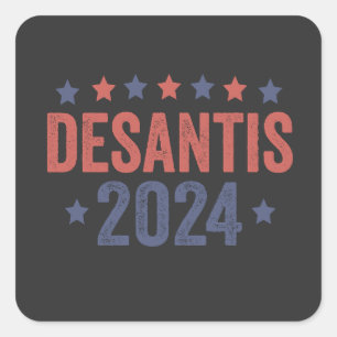Desantis 2024 Republican American Election Gift Square Sticker